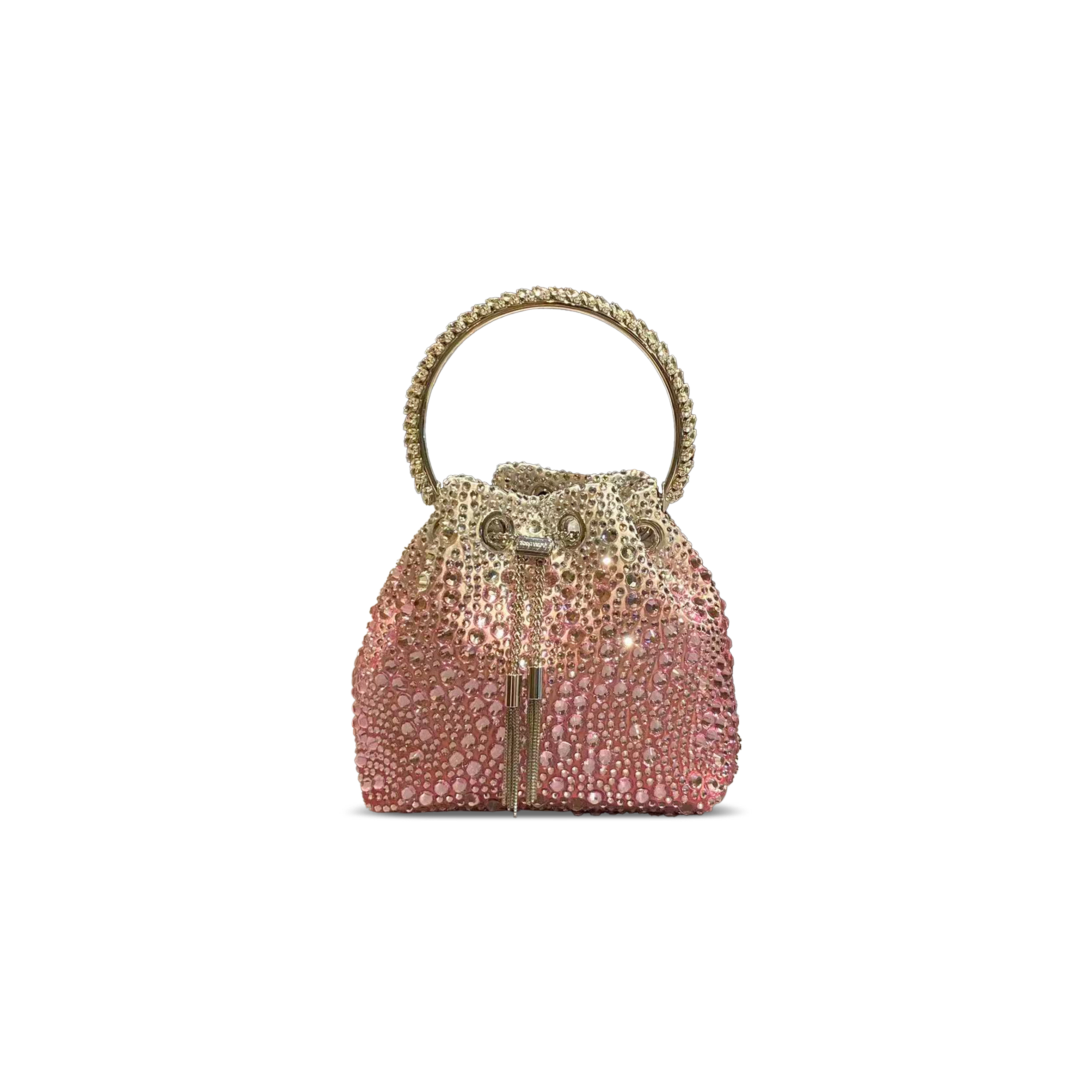 JIMMY CHOO BON BON BLUSH SATIN BAG WITH CRYSTALS (15*14*9.5cm) JIMMY CHOO BON BON BLUSH SATIN BAG WITH CRYSTALS (15*14*9.5cm)